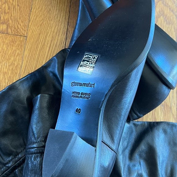 Tall Italian Leather Pointy Boots Woman Size40 Italy  (US 10) Narrow - Picture 3 of 11